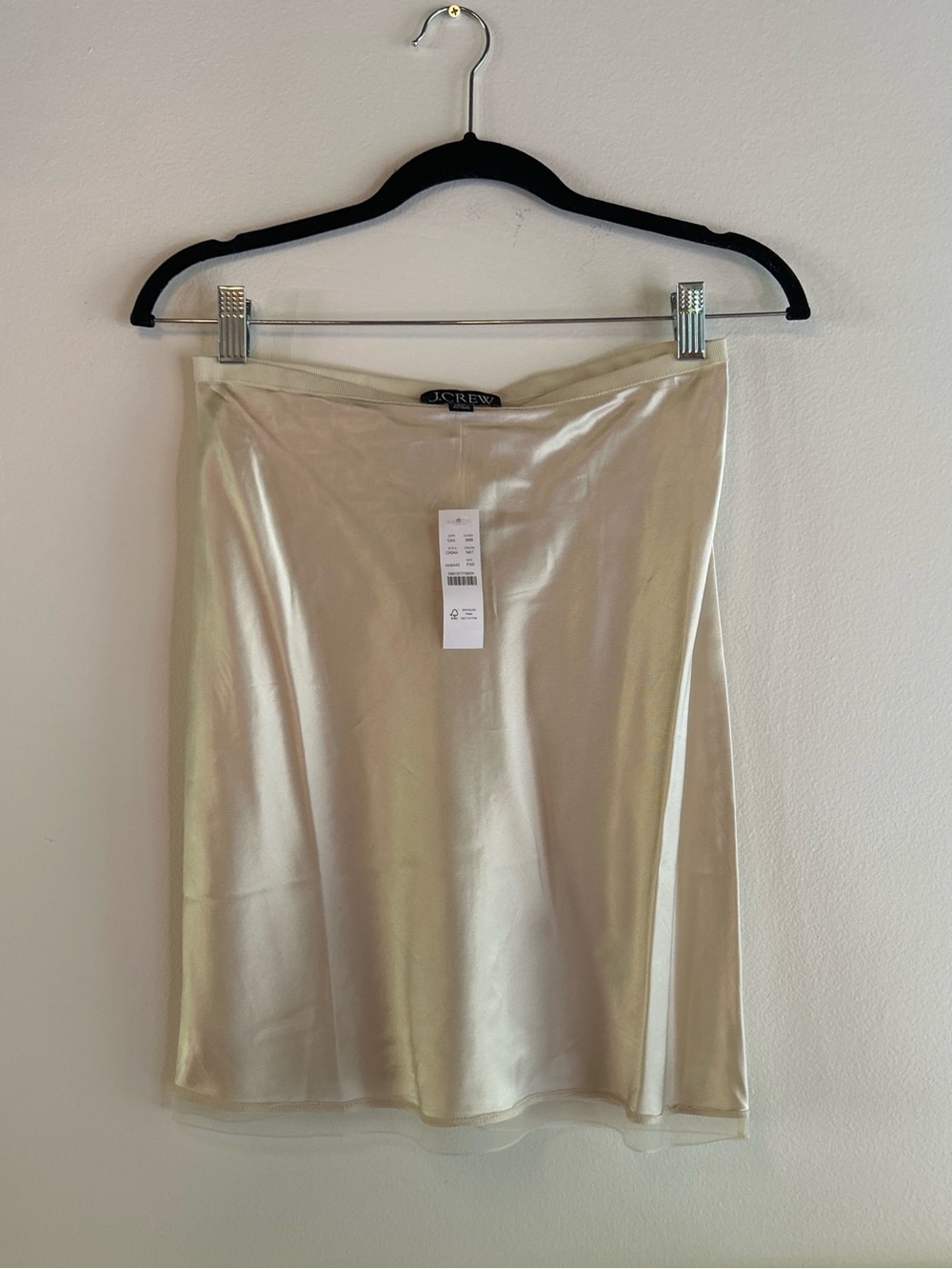 J. Crew Gwen slip cream skirt
